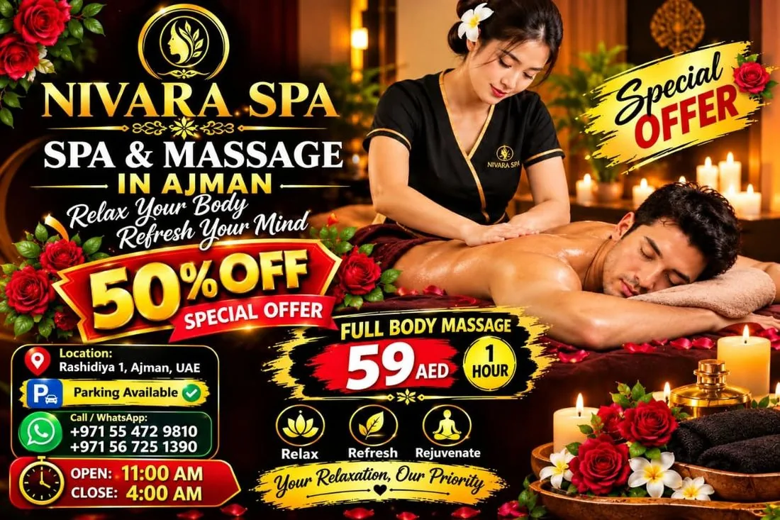 NIVARA SPA special offer: 50% off full body massage, spa and massage in Ajman